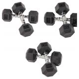 Fitvids Rubber Encased Hex Dumbbell, Set Including