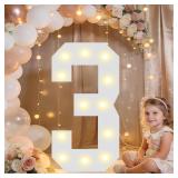 Pooqla 2.4FT Light Up Numbers, Marquee Numbers 2.4