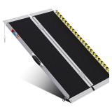 WHALEMOTOR Portable Wheelchair Ramp 4FT, Anti-Slip