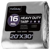 Tarp 20x30FT, 16 Mil Large Tarp, Waterproof Tarps