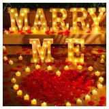Hortsun Marry Me Light up Letters Proposal Decorat