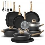 Bazova 23-Piece Pots and Pans Set Non Stick,Titani