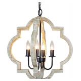 19.49' Farmhouse Orb Chandelier, 4-Light Rustic Di