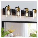 Dpyrrhic Bathroom Light Fixtures,Matte Black and G