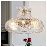 6-Light Modern Glass Chandelier 15.7' Luxury Water