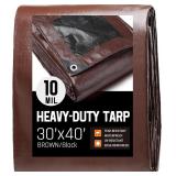 30 x 40 FT Waterproof Heavy Duty Tarp, 10 Mil Thic
