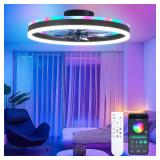 RGB Ceiling Fans with Lights, 20' Fandelier Low Pr