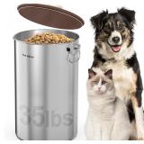 Paw Libero 35 Lbs Stainless Steel Dog Food Storage
