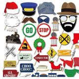 Gueevin 40 Pcs Christmas Train Photo Booth Props C