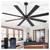 Large Ceiling Fan No Light: Modern 72 Inch 8 Blade