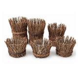 Rustic Twig Glass Candle Holders