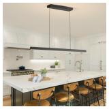 Modern Ceiling Pendant Lights,39in LED Black Linea