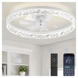 LEDIARY 20' Modern Ceiling Fans with Lights and Re