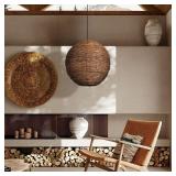 Arturesthome 19.65' Boho Round Rattan Woven Pendan