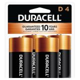 Duracell Coppertop D Batteries, 4 Count (1 Pack),