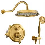 Brushed-Gold Shower Faucets-Sets Complete: Antique