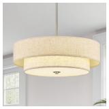 VONLUCE 4-Light Drum Chandeliers, 46cm Pendant Lig