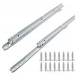 1 Pair 16 Inch Drawer Slides, White Coated Steel D