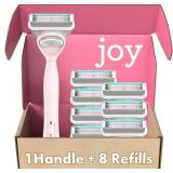 joy Razors for Women, 1 Handle, 8 Razor Blade Refi