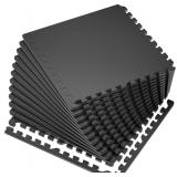 SUPERJARE 0.56' Thick 12 Pcs 48 Sq Ft Rubber Top E