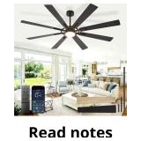 Large Ceiling Fans with Lights: Modern 72 Inch 8 B