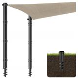 TOCRETOARE Shade Sail Poles, 2 Pack Heavy Duty Sun