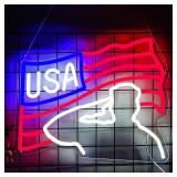 Gevbay Veterans Day Neon Sign Flag Led Light Sign
