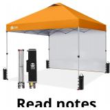 CROWN SHADES 10x10 Pop Up Canopy with 1 Side Wall-