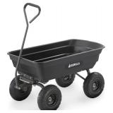 Gorilla Carts Poly Garden Dump Cart, 4 Cu Ft Tub,