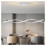 Modern LED Chrome Pendant Lights, 3300k-6500K Adju
