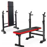 BalanceFrom Steel Weight Bench with Squat Rack, Ad