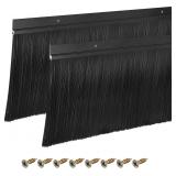 uxcell 2Pcs Door Brush Bottom Sweep H-Shape Alumin
