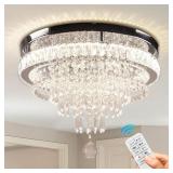 FRIXCHUR 19.7' Modern Glam Crystal Chandelier for
