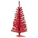 4ft National Christmas Tree Company Red Tinsel Art