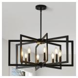 Black Chandelier for Dining Room, 8-Light Kitchen