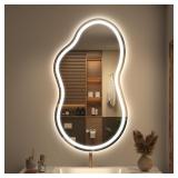 SMIROR Irregular Led Bathroom Mirror 20x 36 inch,