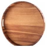 Extra Large 22INCH Premium Acacia Wood Tray Round