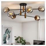 6-Light Glass Globe Sputnik Chandelier Modern Matt