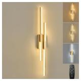 Benkut Modern LED Wall Sconce Gold Remote Wall Lig