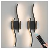 Black Battery Operated Wall Sconces: 23.6 Inch Rec