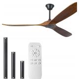 72 Inch Solid Wood Ceiling Fans without Lights, Re