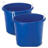 HOMZ 2-Pack Utility Tub, Large Plastic Storage Buc