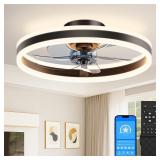 VOLISUN Low Profile Ceiling Fans with Lights and R