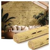 Juexica 2 Pcs Natural Bamboo Wall Panel for Interi