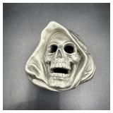 Vintage 1996 GAP Grim Reaper Skull Pewter Belt...