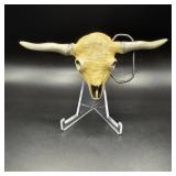 Vintage Great American Buckle Co Bison Skull &...