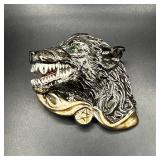 Vintage 1996 Enamel Werewolf Belt Buckle by...