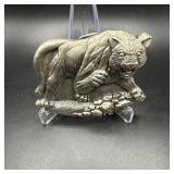 Vintage 1995 Pewter Tanside Tiger Belt Buckle...