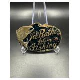 Vintage Brass ï¿½I'd Rather Be Fishingï¿½ Belt...