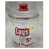 10' LAY'S PEANUT JAR W/ TOM'S LID